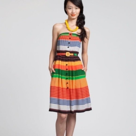 Anthropologie Dresses & Skirts - Anthropologie Plenty by Tracy Reese "Striped Stripes" Sleeveless Silk Dress